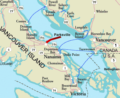 Map Of Vancouver Island. on Vancouver Island#39;s east